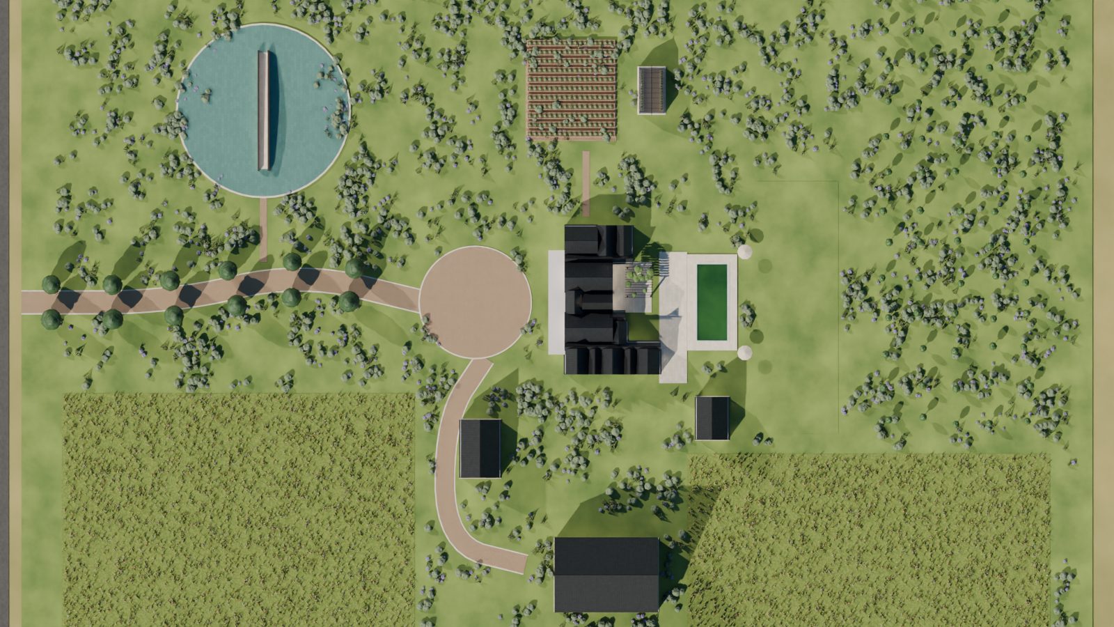 Top-down site plan of the whole property